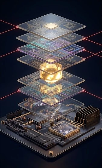 Seven layers of AIB.core around one core
